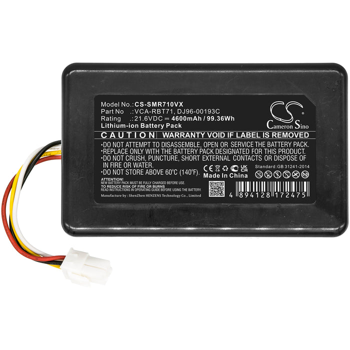 CS-SMR710VX : Battery for Samsung VR10M701PUW, SR10M701PUW, VR10M702PUW and others - Replaces Samsung VCA-RBT71, DJ96-00193C, DJ96-00202A