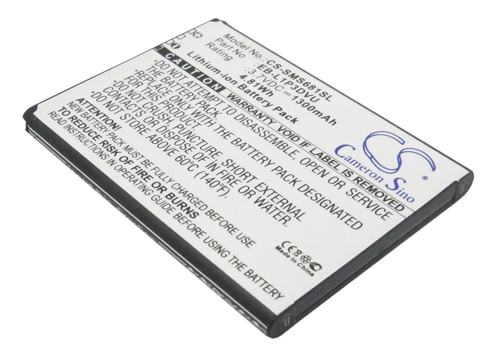 CS-SMS681SL : Battery for Samsung GT-S6810, GT-S6810P, Galaxy Fame and others - Replaces Samsung EB-L1P3DVU, GH43-03668C