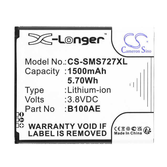 CS-SMS727XL : Battery for Samsung GT-S7270, GT-S7272, Galaxy Ace 3 and others - Replaces Samsung B100AE, GH43-03948B, EB-B100AE