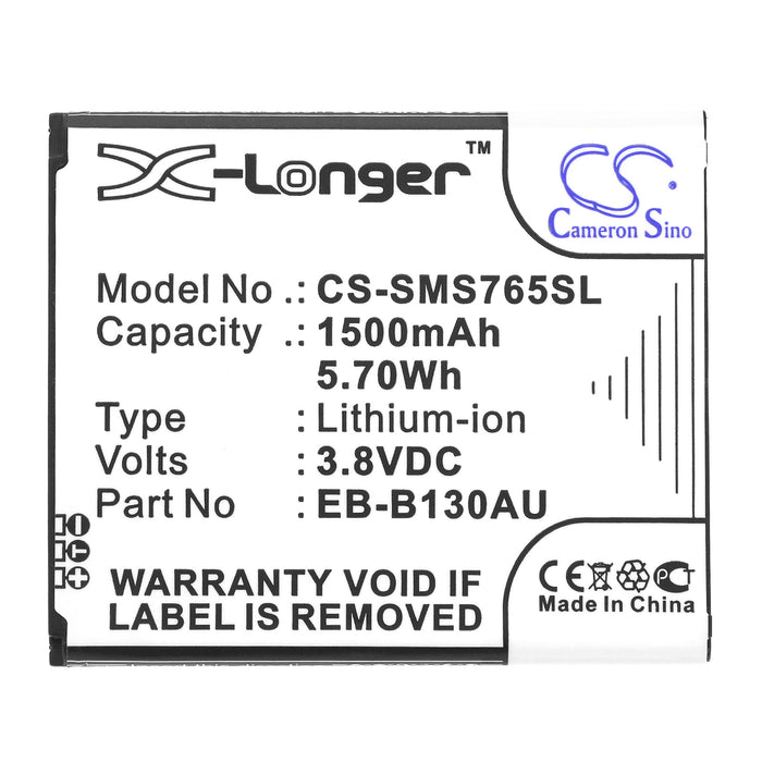 CS-SMS765SL : Battery for Samsung GreatCall Touch 3, Jitterbug Touch 3, SM-G310R5 and others - Replaces Samsung EB-B130AU, EB-B130AE