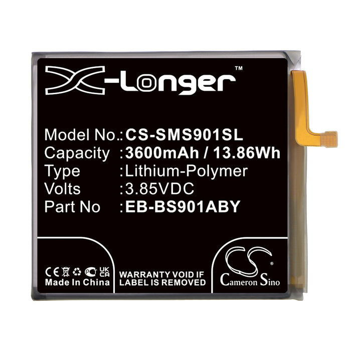 CS-SMS901SL : Battery for Samsung Galaxy S22 5G, SM-S901B/DS, SM-S901U and others - Replaces Samsung EB-BS901ABY, GH82-27494A