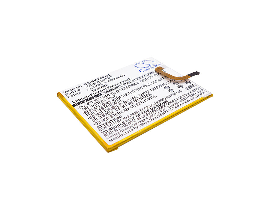 CS-SMT280SL : Battery for Samsung Galaxy Tab E 7.0 2016 4G LTE, SM-T280, SM-T285 and others - Replaces Samsung EB-BT280ABA, EB-BT280ABE, GH43-04588A