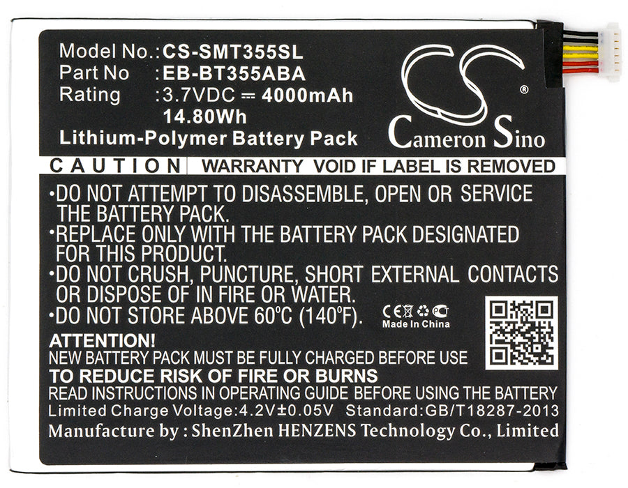 CS-SMT355SL : Battery for Samsung SM-T355, SM-T355C, SM-T357W and others - Replaces Samsung EB-BT355ABE