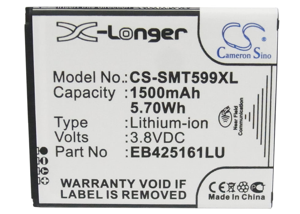 CS-SMT599XL : Battery for Samsung Galaxy Ace 2, GT-I8160, GT-I8160P and others - Replaces Samsung EB425161LU