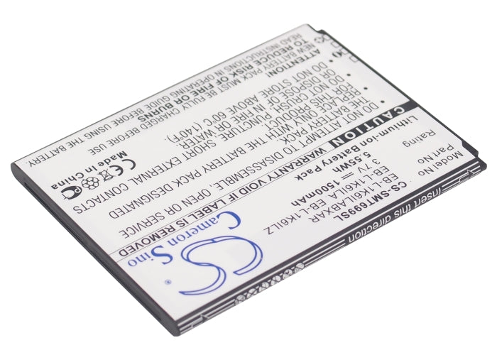 CS-SMT699SL : Battery for T-Mobile Galaxy Stratosphere II 4G, Galaxy Stratosphere II, Galaxy Stratosphere 2 - Replaces Samsung EB-L1K6ILA, EB-L1K6ILZ, EB-L1K6ILABXAR