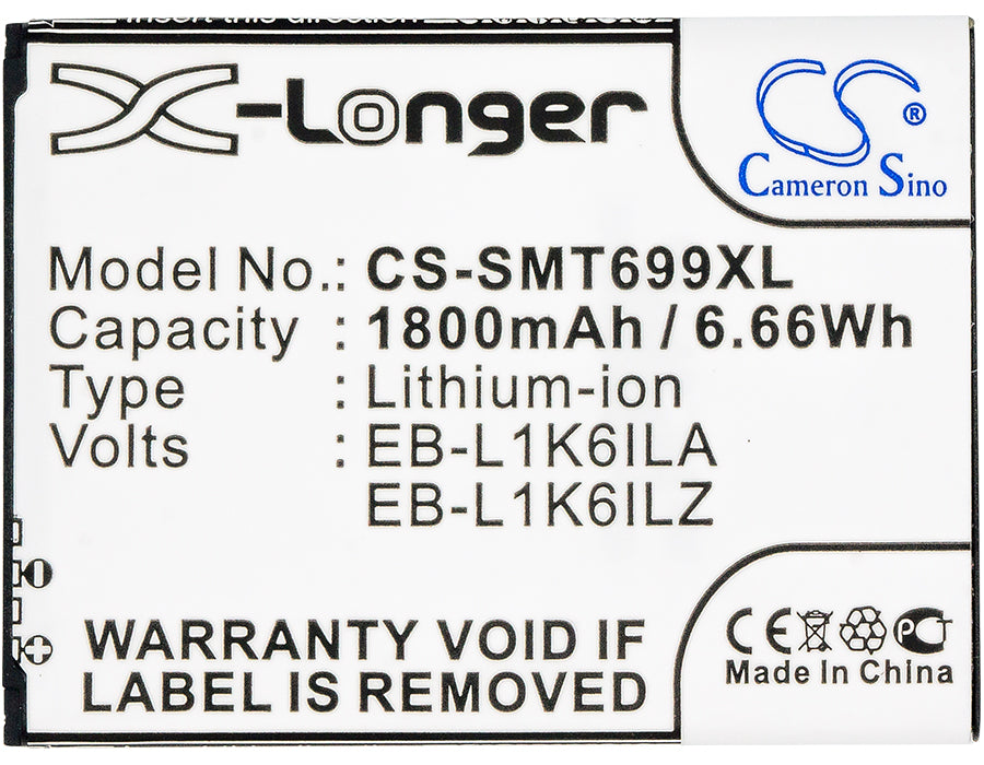 CS-SMT699XL : Battery for T-Mobile Galaxy Stratosphere II 4G, Galaxy Stratosphere II, Galaxy Stratosphere 2 - Replaces Samsung EB-L1K6ILA, EB-L1K6ILZ, EB-L1K6ILABXAR