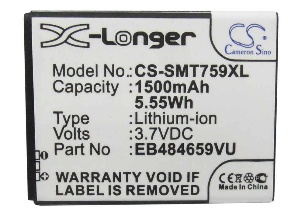 CS-SMT759XL : Battery for BoostMobile Transform Ultra, SPH-M930 - Replaces T-Mobile EB484659VA, EB484659VU, EB484659VABSTD and others