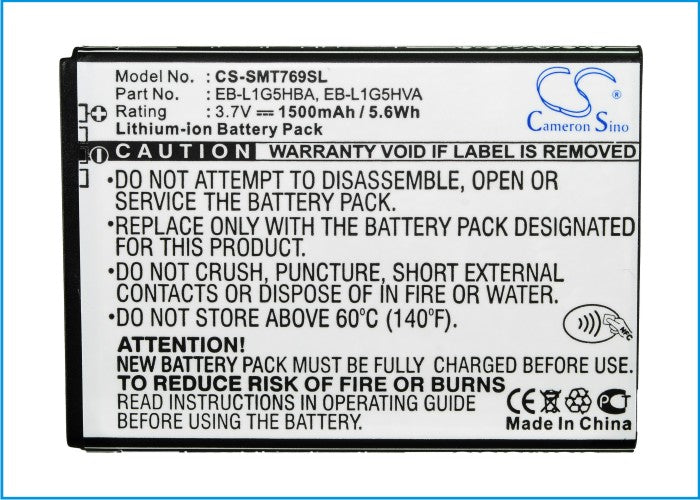 CS-SMT769SL : Battery for T-Mobile SGH-T769, Galaxy S Blaze 4G - Replaces T-Mobile EB-L1G5HBA, EB-L1G5HBABXAR, EB-L1G5HVA