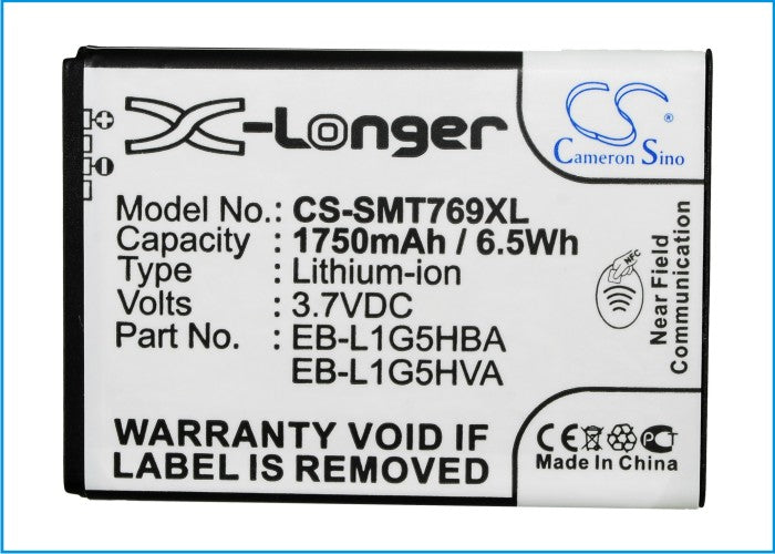 CS-SMT769XL : Battery for T-Mobile SGH-T769, Galaxy S Blaze 4G - Replaces T-Mobile EB-L1G5HBA, EB-L1G5HBABXAR, EB-L1G5HVA