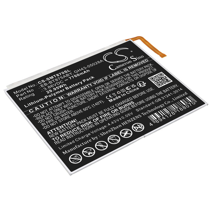 CS-SMT870SL : Battery for Samsung SM-T870, SM-T875N, Galaxy Tab S7 11.0 and others - Replaces Samsung EB-BT875ABY, GH43-05028A