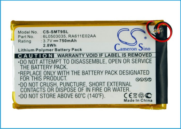 CS-SMT9SL : Battery for Samsung YP-T9, YP-T9+, YP-T9JBAB and others - Replaces Samsung 6L0503035, RA611E02AA