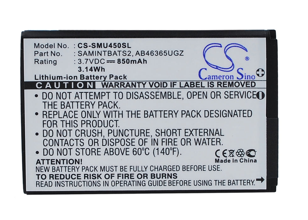 CS-SMU450SL : Battery for Verizon SCH-U460, Intensity II, U460 Intensity II and others - Replaces Verizon AB463651GZ, AB463651GZBSTD, SAMINTBATS2
