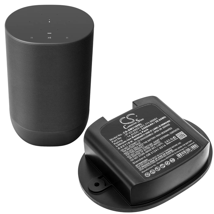 CS-SMV100SL : Battery for Sonos Move, MOVE1US1 - Replaces Sonos IP-03-6802-001, 111-00001