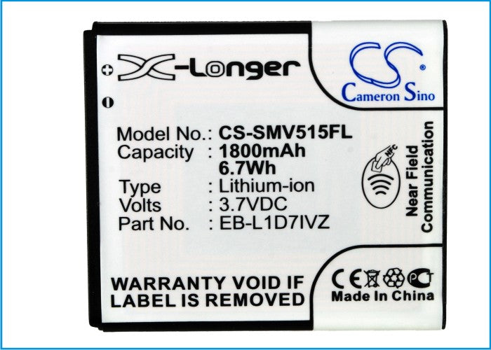 CS-SMV515FL : Battery for Verizon Galaxy Nexus, Galaxy Nexus i515, Nexus 4G LTE and others - Replaces Verizon EB-L1D7IVZ, EB-L1D7IVZBSTD, SAMI515BATS