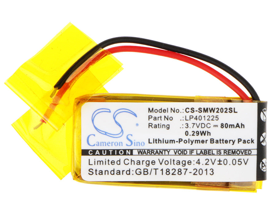 CS-SMW202SL : Battery for Sony NWZ-W202, SBH80 - Replaces Sony LP401225