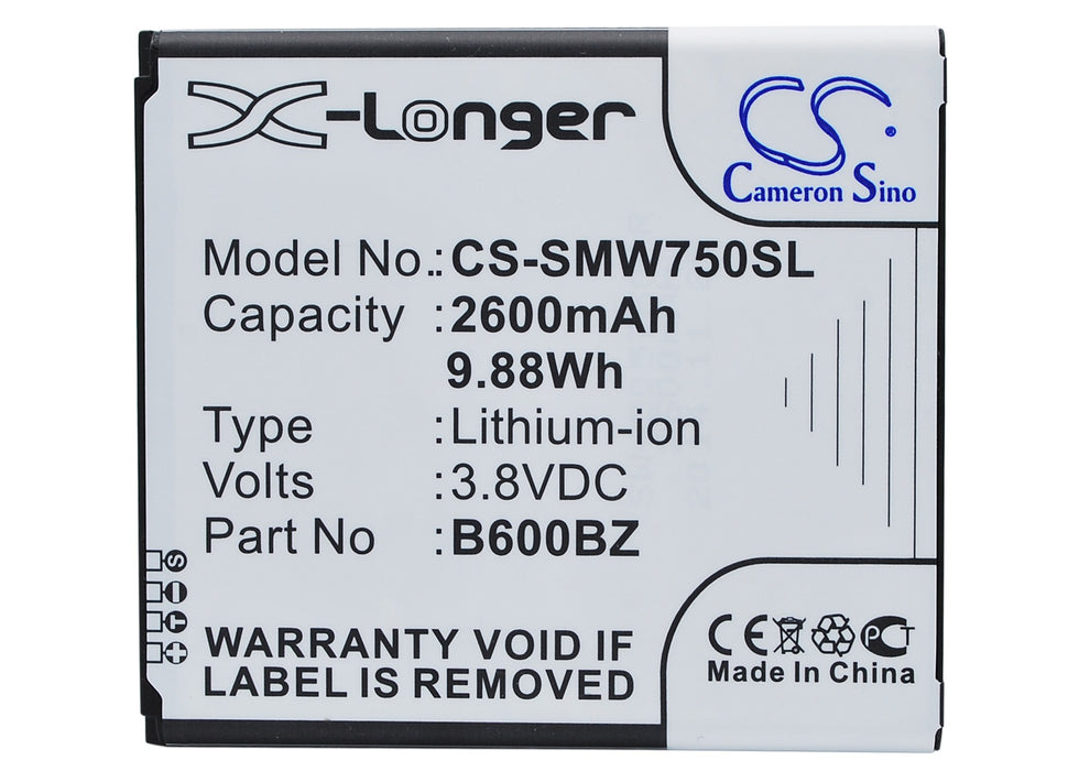 CS-SMW750SL : Battery for Verizon SM-W750V - Replaces Samsung B600BZ