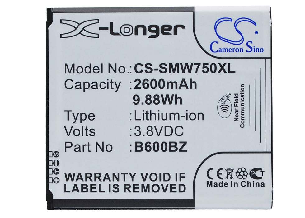 CS-SMW750XL : Battery for Verizon SM-W750V - Replaces Samsung B600BZ