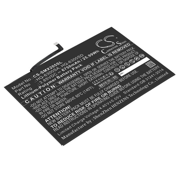 CS-SMX205SL : Battery for Samsung Tab A8 10.5, SM-X200, SM-X205 - Replaces Samsung HQ-6300SA, HQ-6300SD