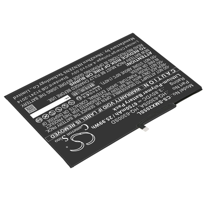 CS-SMX205SL : Battery for Samsung Tab A8 10.5, SM-X200, SM-X205 - Replaces Samsung HQ-6300SA, HQ-6300SD