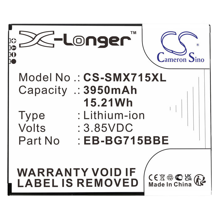 CS-SMX715XL : Battery for Samsung Galaxy Xcover Pro, SM-G715, SM-G715U and others - Replaces Samsung EB-BG715BBE, GH43-04993A