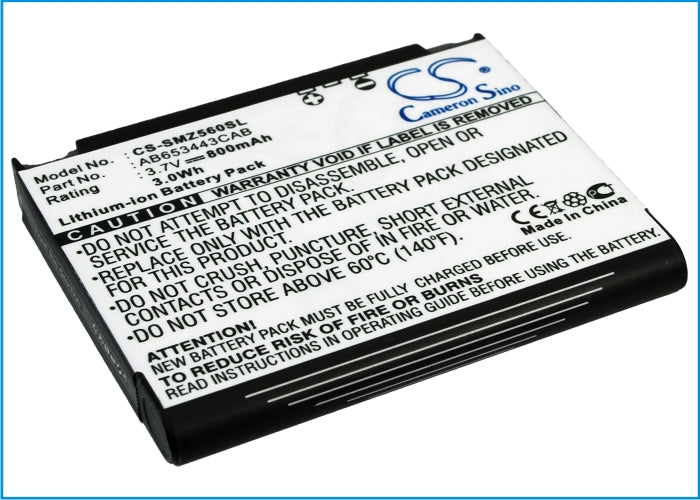 CS-SMZ560SL : Battery for Samsung SGH-A707, SGH-A171, SGH-A727 and others - Replaces Samsung AB653443CAB, AB603443CA, AB603443CABSTD and others