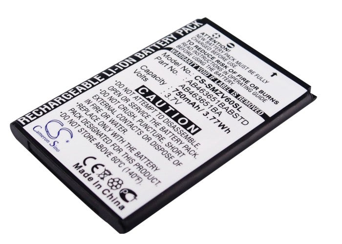 CS-SMZV60SL : Battery for Samsung SGH-ZV60, SGH-T739, SGH-W559 and others - Replaces Samsung AB463651BABSTD, AB463651BA, AB463651BE and others