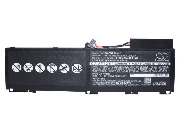 CS-SNP903NB : Battery for Samsung NP900X3A, 900X3A-A01, 900X3A-01IT and others - Replaces Samsung AA-PLAN6AR, BA43-00292A