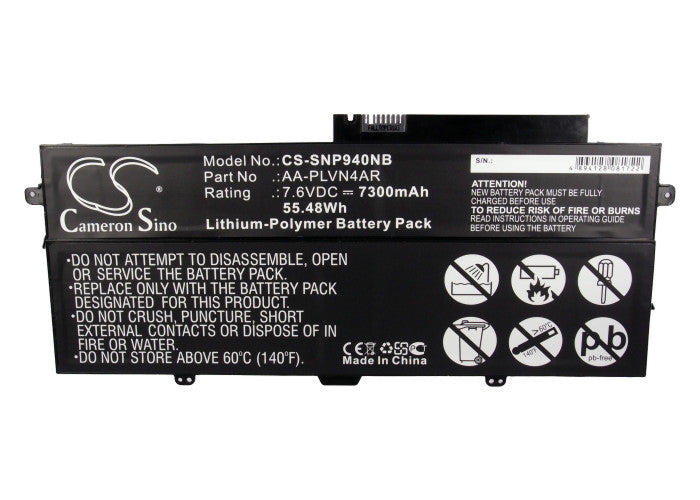 CS-SNP940NB : Battery for Samsung Ativ Book 9 Plus, NP940X3G, NP940X3G-K01NL and others - Replaces Samsung AA-PLVN4AR