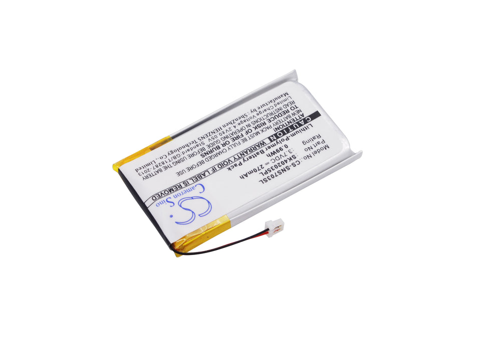 CS-SNS703SL : Battery for Sony NW-S603F, NW-S703F, NW-S705F - Replaces Sony SK402035PL