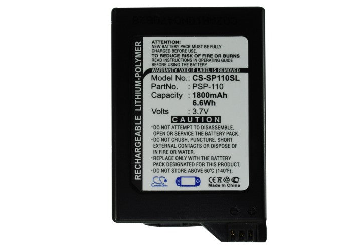 CS-SP110SL : Battery for Sony PSP-1000, PSP-1000G1, PSP-1000G1W and others - Replaces Sony PSP-110