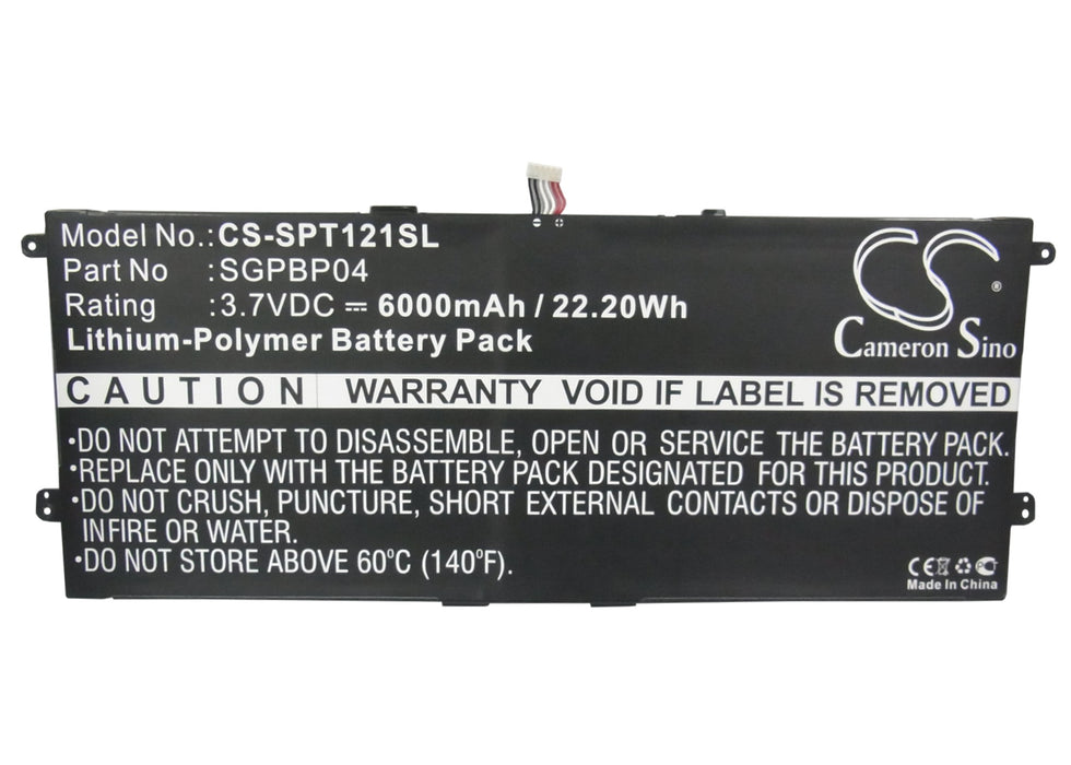 CS-SPT121SL : Battery for Sony Tablet S, GPT121, SGPT121US/S - Replaces Sony SGPBP04