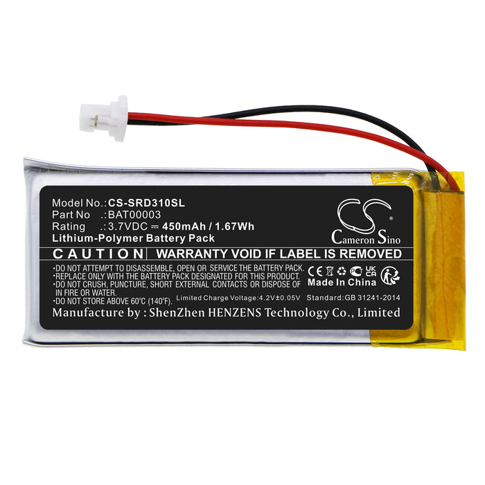 CS-SRD310SL : Battery for Cardo Q1, Q3, Scala Rider Q3 and others - Replaces Cardo BAT00003