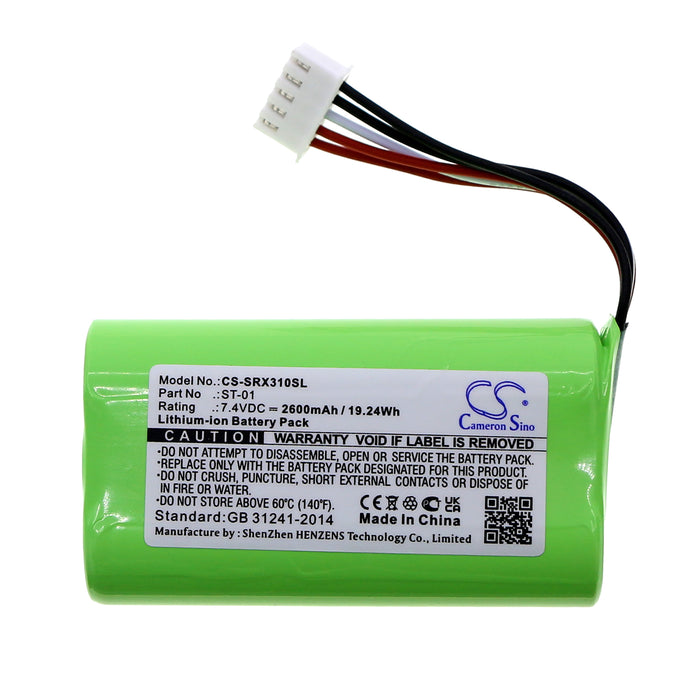 CS-SRX310SL : Battery for Sony SRS-X3, SRS-XB2, SRS-XB20 - Replaces Sony ST-01