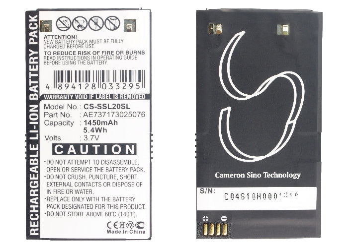 CS-SSL20SL : Battery for Sirius Stiletto SL2 - Replaces Sirius AE737173025076