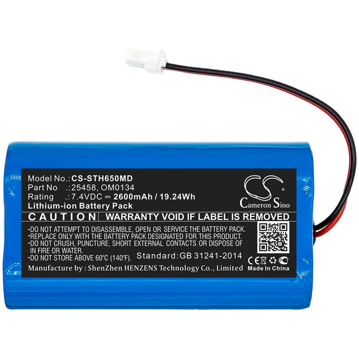 CS-STH650MD : Battery for SurgiTel Eclipse EHL65, EHL-65, Odyssey Analog - Replaces SurgiTel 25458, OM0134