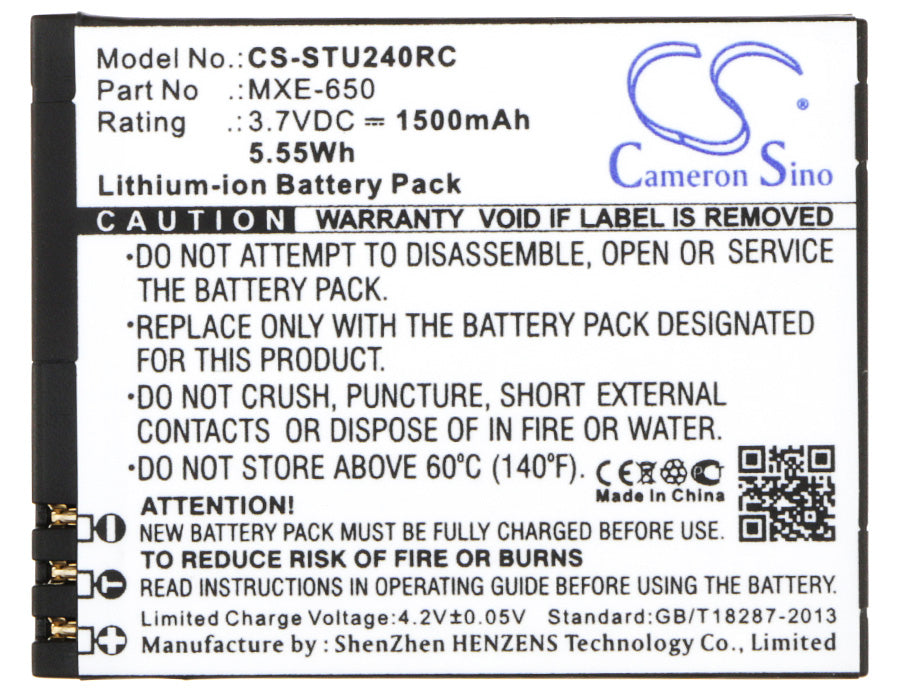 CS-STU240RC : Battery for Tracfone Wireless U240C - Replaces Tracfone MXE-650