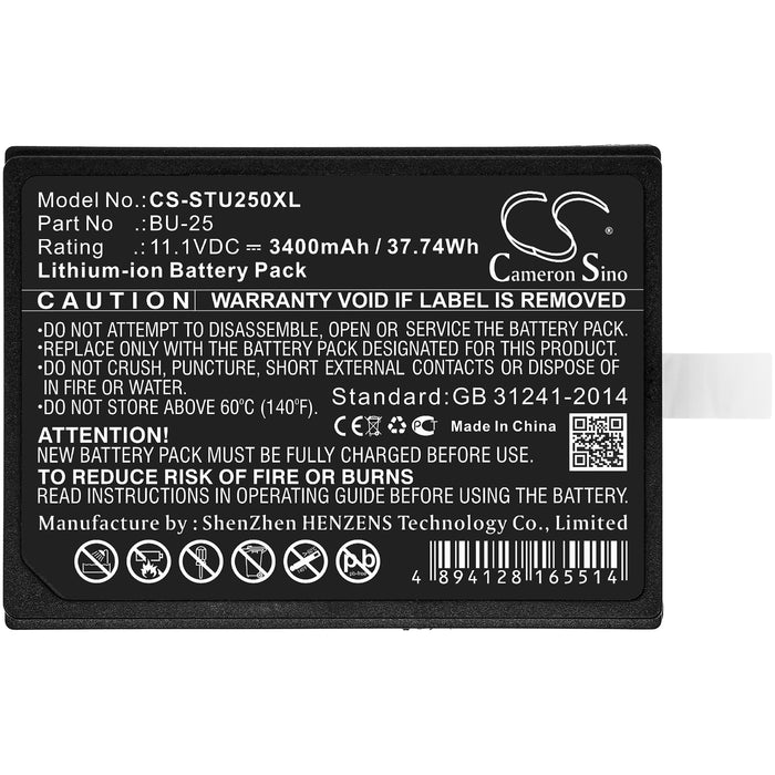 CS-STU250XL : Battery for Sumitomo Type-25, Type-25e, Fusion Splicers BU25 - Replaces Sumitomo BU-25