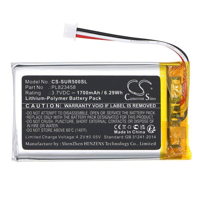 CS-SUR500SL : Battery for SAVANT Remote Control 500, SUR-0500 - Replaces SAVANT PL823458