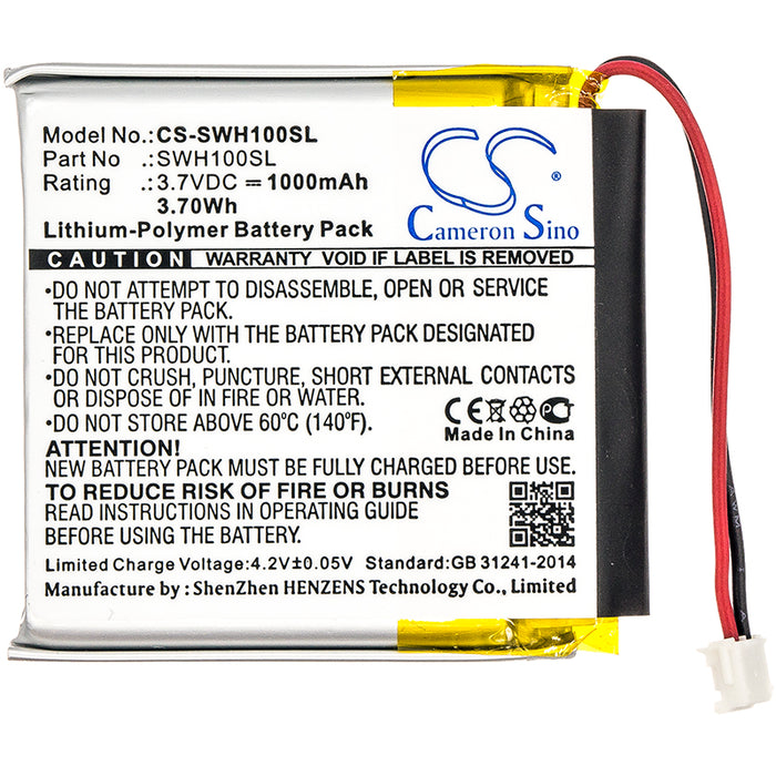 CS-SWH100SL : Battery for Sony WH-1000xM3, WH-CH710N/B, WH-XB900 and others - Replaces Sony SP 624038, SM-03, 1588-0911 and others