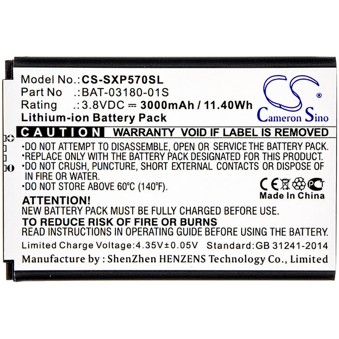 CS-SXP570SL : Battery for Sonim XP5, XP5700, XP5s and others - Replaces Sonim BAT-03180-01S