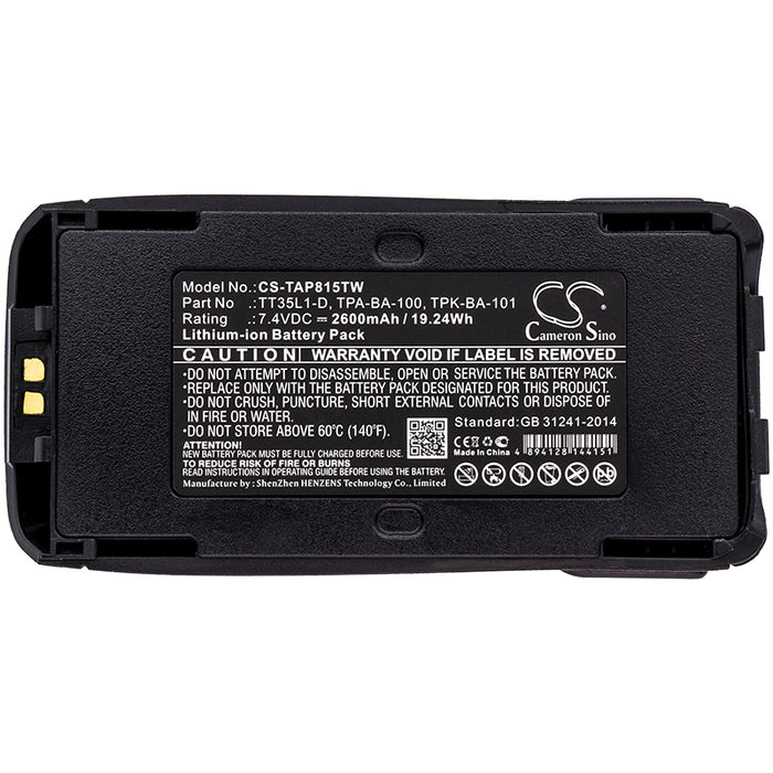 CS-TAP815TW : Battery for Radon 302, 353, 354 and others - Replaces Tait TT35L1-D, TPA-BA-100, TPK-BA-101 and others