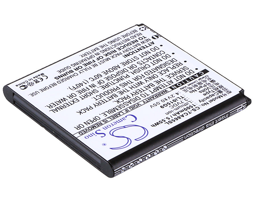 CS-TCA865SL : Battery for TCL J320C, J320T, A865 - Replaces TCL TLi015G9, TLi015B1