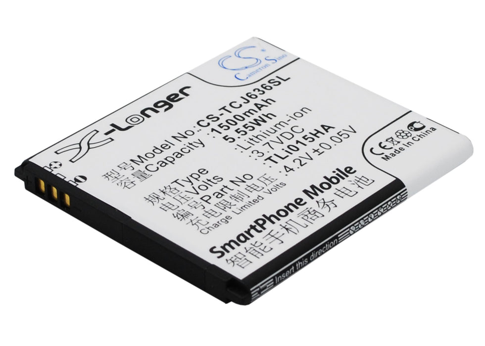 CS-TCJ636SL : Battery for TCL J636D - Replaces TCL TLi015HA