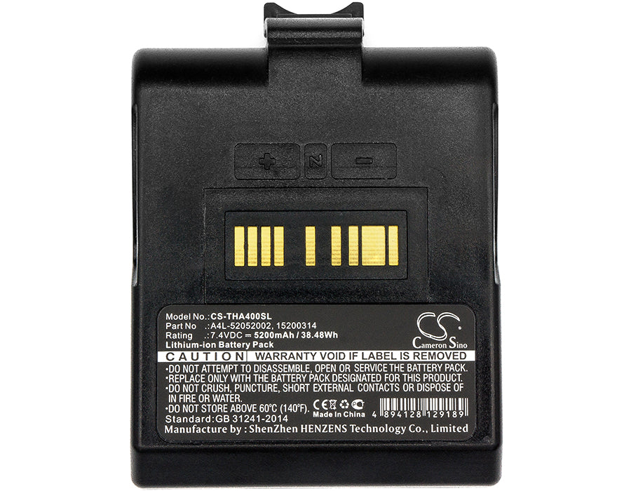 CS-THA400SL : Battery for TSC Alpha 4L - Replaces TSC A4L-52052002, 98-0520022-10LF, 15200314