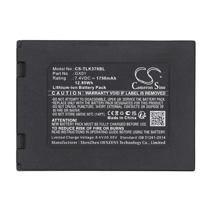 CS-TLK370BL : Battery for Tactilion G3, G870, K370 - Replaces Tactilion GX01