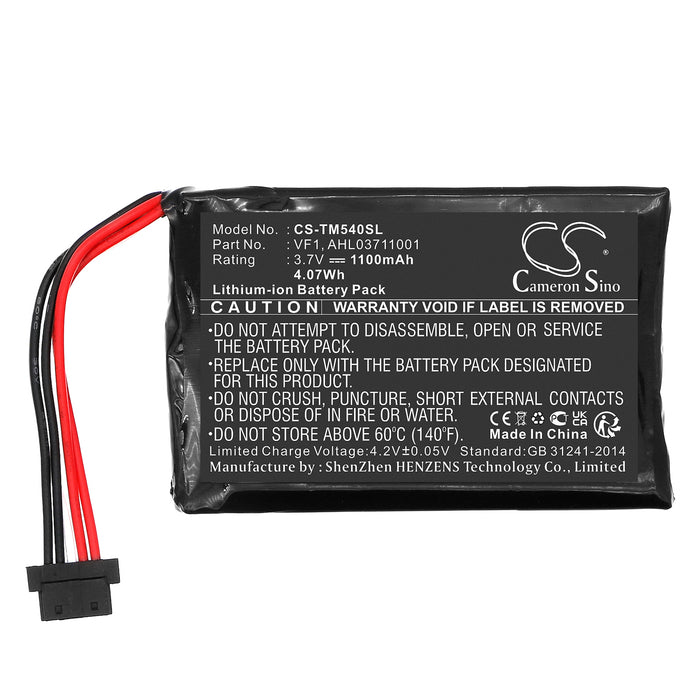 CS-TM540SL : Battery for TomTom Go 540, Go 540 Live, 4CF5.002.00 - Replaces TomTom VF1, AHL03711001