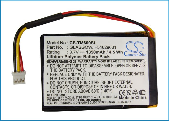 CS-TM600SL : Battery for TomTom One V1 - Replaces TomTom GLASGOW, F54629631