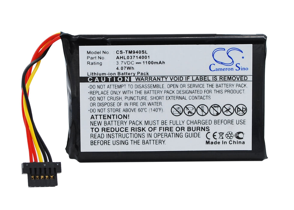 CS-TM940SL : Battery for TomTom Go 940, Go 940 Live - Replaces TomTom AHL03714001