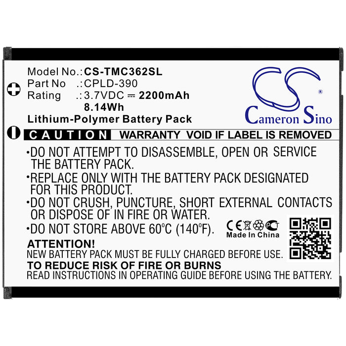 CS-TMC362SL : Battery for Coolpad Catalyst 3622A - Replaces Coolpad CPLD-390