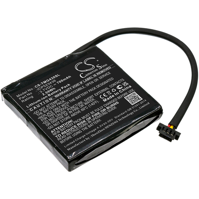 CS-TMG430SL : Battery for TomTom Go 400 4.3" Satnav, 4FB40 - Replaces TomTom ICP523436